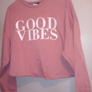 Good vibes cropped sweatshirt